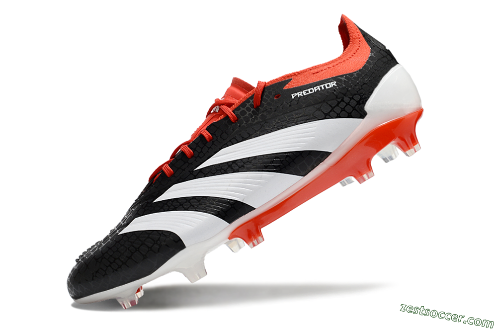 Adidas Predator Elite FG Low-Tops Soccer Cleats - Black/White/Red 5