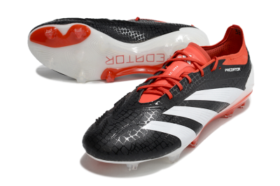 Adidas Predator Elite FG Low-Tops Soccer Cleats - Black/White/Red