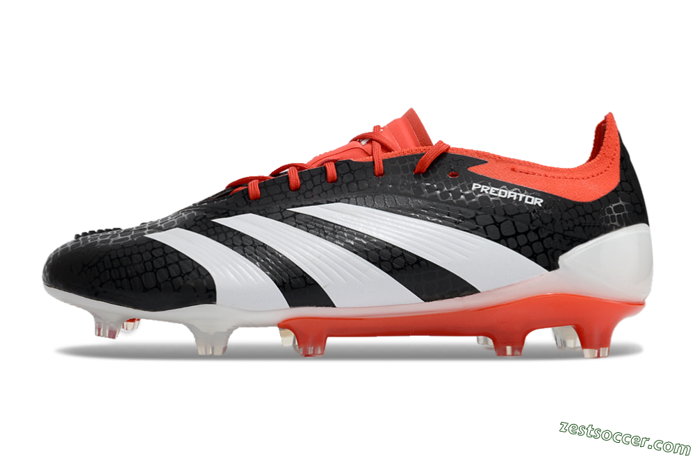 Adidas Predator Elite FG Low-Tops Soccer Cleats - Black/White/Red 2