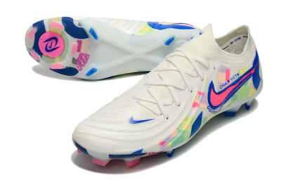 Nike Phantom Luna Elite NU FG Low-Tops Soccer Cleats - Beige/Blue/Yellow/Pink