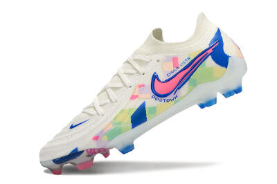 Nike Phantom Luna Elite NU FG Low-Tops Soccer Cleats - Beige/Blue/Yellow/Pink