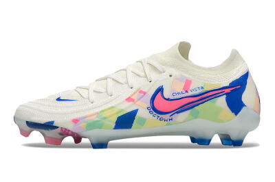 Nike Phantom Luna Elite NU FG Low-Tops Soccer Cleats - Beige/Blue/Yellow/Pink