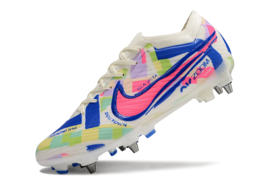 Nike Air Zoom Mercurial Vapor 15 Elite SG Low-Tops Soccer Cleats - Beige/Blue/Yellow/Pink