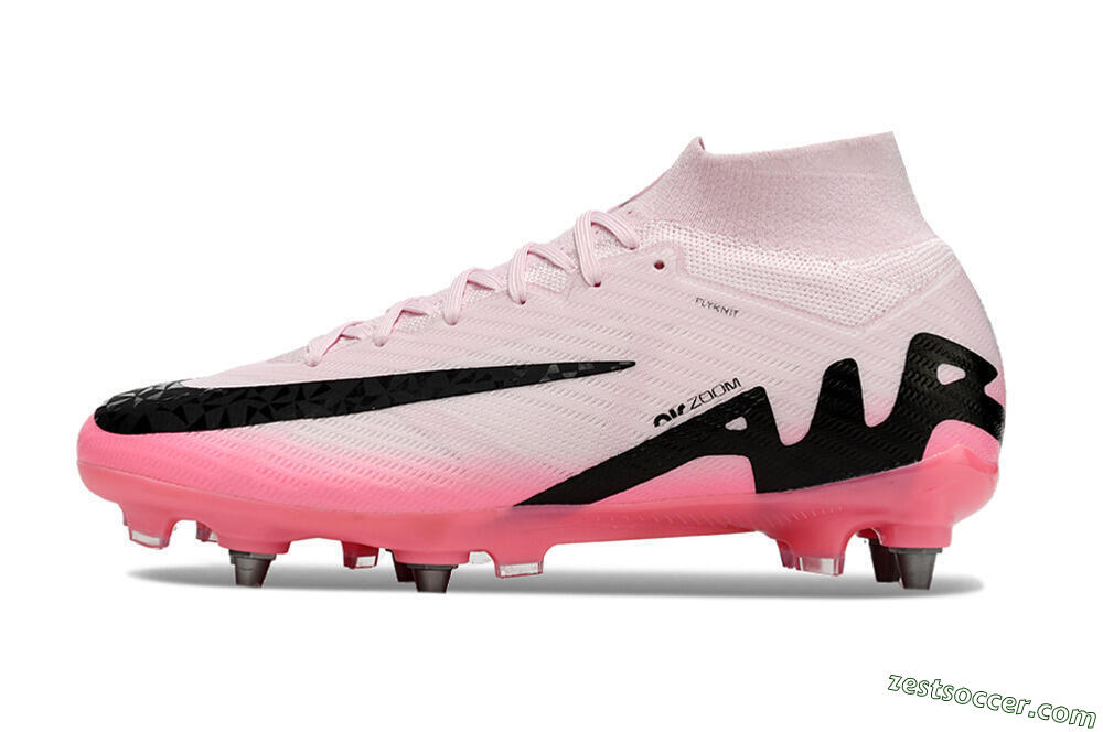 Nike Air Zoom Mercurial Superfly 9 Elite SG High-Tops Soccer Cleats - Pink/Black 2