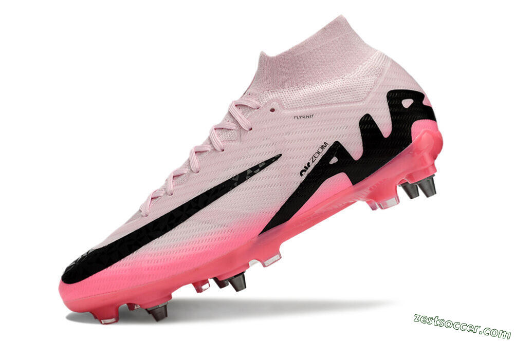 Nike Air Zoom Mercurial Superfly 9 Elite SG High-Tops Soccer Cleats - Pink/Black 5