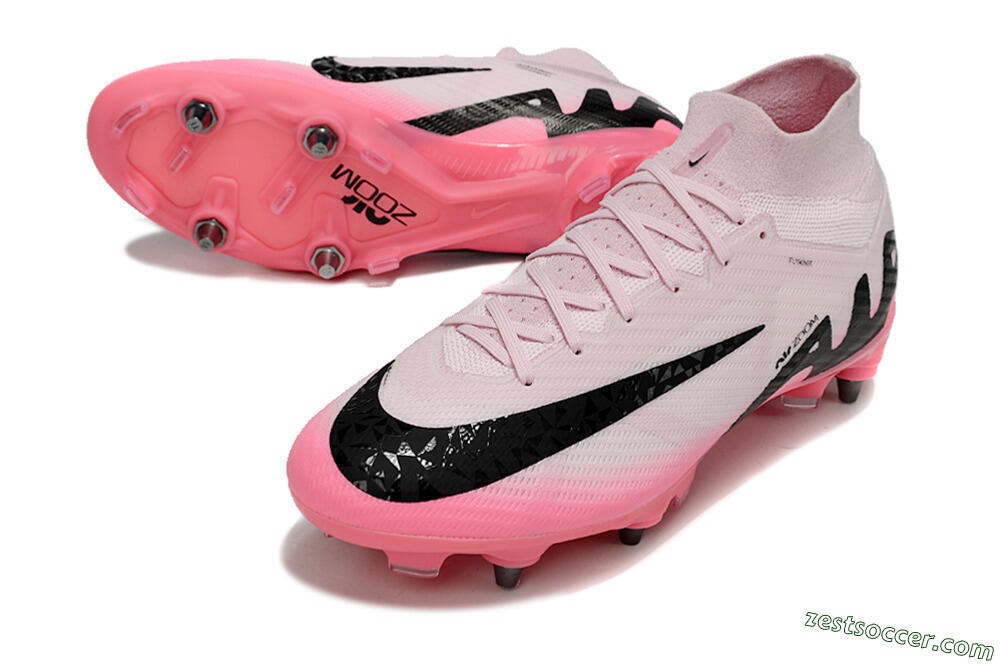 Nike Air Zoom Mercurial Superfly 9 Elite SG High-Tops Soccer Cleats - Pink/Black 3