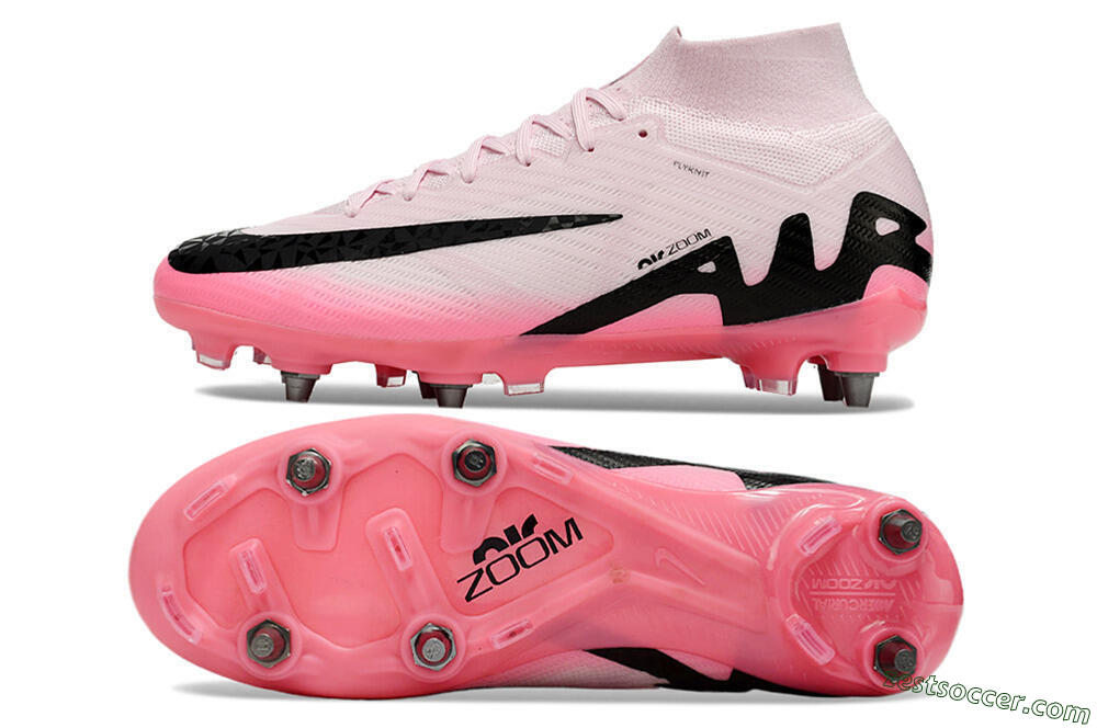 Nike Air Zoom Mercurial Superfly 9 Elite SG High-Tops Soccer Cleats - Pink/Black 1