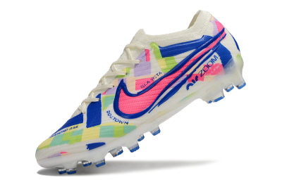 Nike Air Zoom Mercurial Vapor 15 Elite AG Low-Tops Soccer Cleats - Beige/Blue/Yellow/Pink