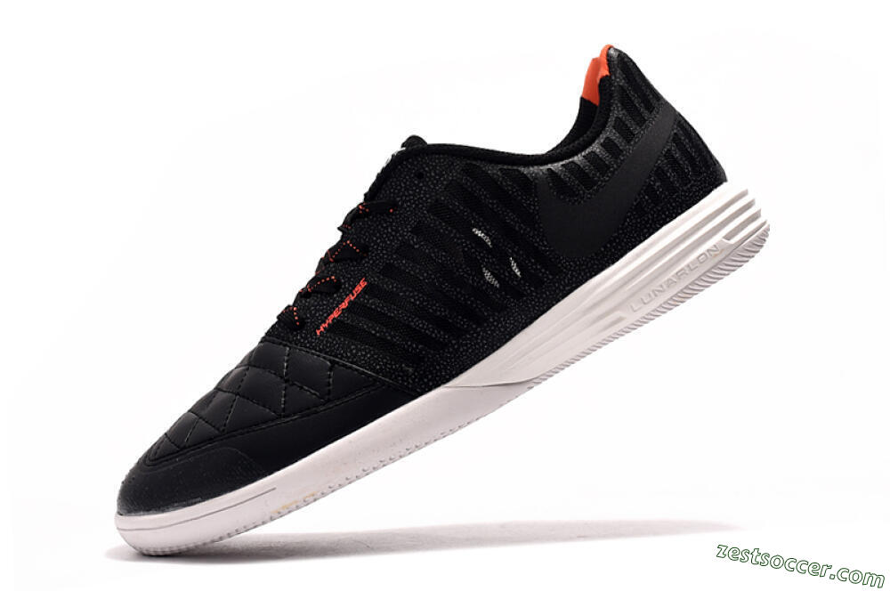 Nike Lunar Gato 2 IC Low-Tops Soccer Shoes - Black/Red/White 4