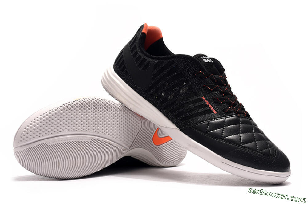 Nike Lunar Gato 2 IC Low-Tops Soccer Shoes - Black/Red/White 3