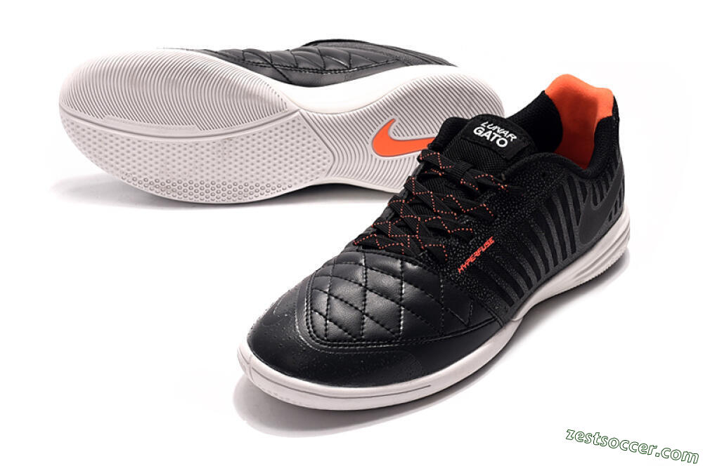 Nike Lunar Gato 2 IC Low-Tops Soccer Shoes - Black/Red/White 2