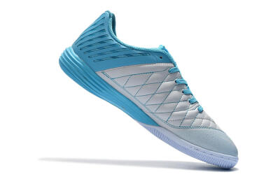 Nike Lunar Gato 2 IC Low-Tops Soccer Shoes - White/Blue/Silver