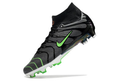 Nike Air Zoom Mercurial Superfly 9 Elite FG High-Tops Soccer Cleats - Silver/Black/Green