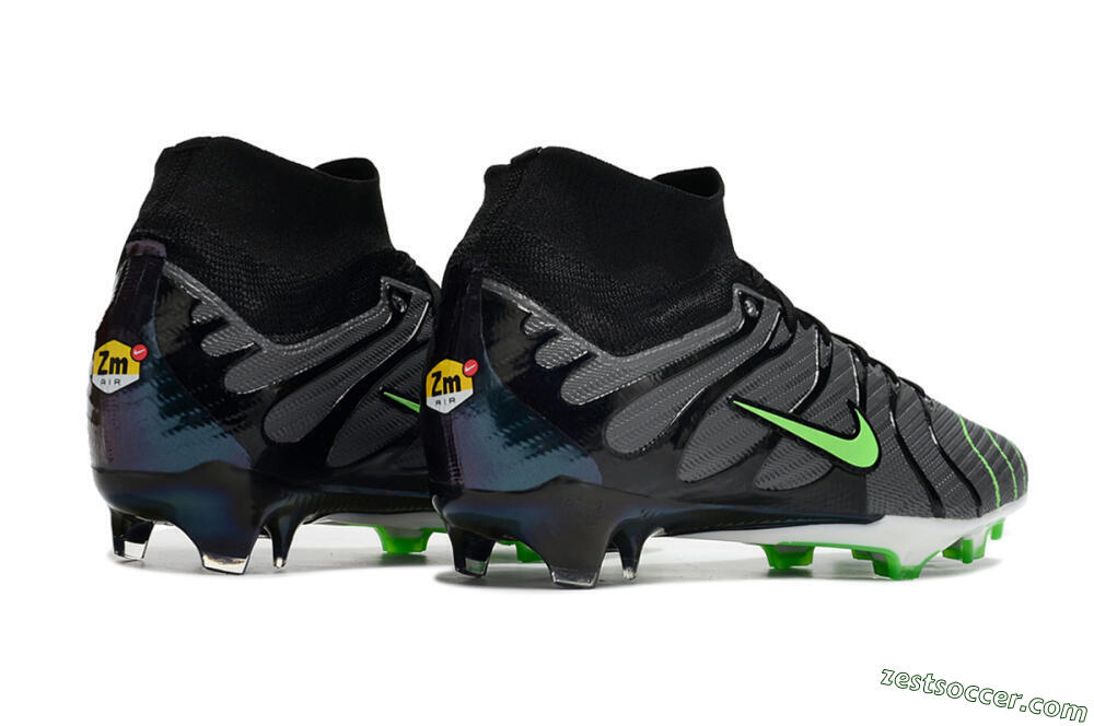 Nike Air Zoom Mercurial Superfly 9 Elite FG High-Tops Soccer Cleats - Silver/Black/Green 6