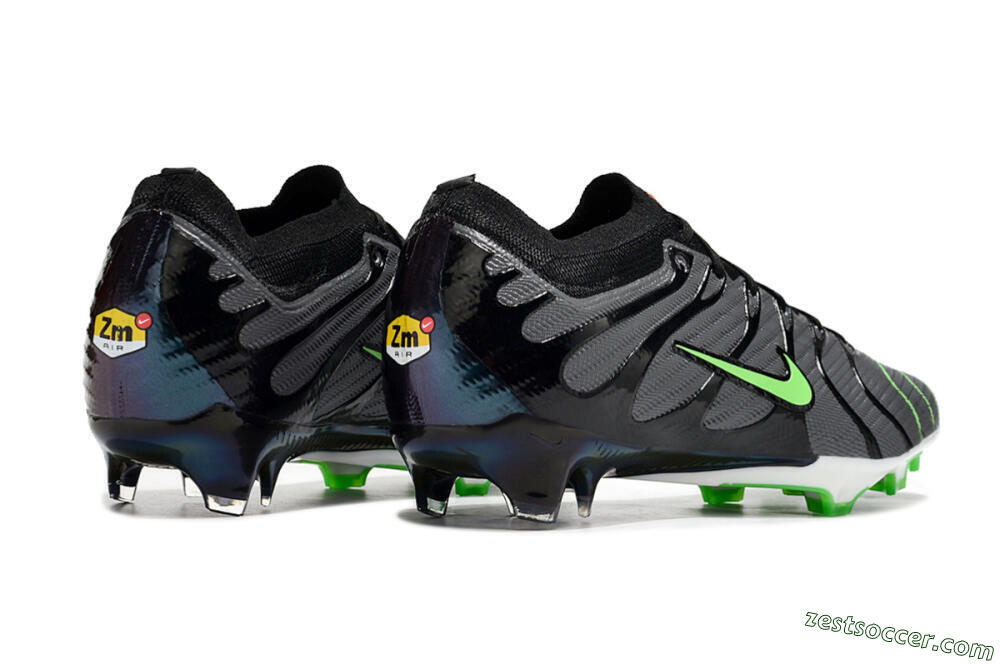 Nike Air Zoom Mercurial Vapor 15 Elite FG Low-Tops Soccer Cleats - Silver/Black/Green 6