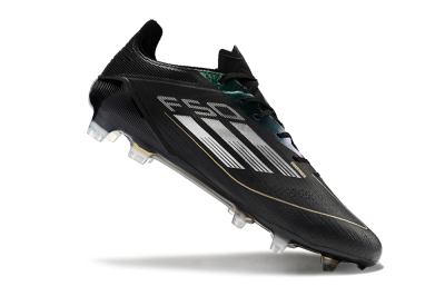 Adidas F50 Adizero FG Low-Tops Soccer Cleats - Black/Gold/Silver