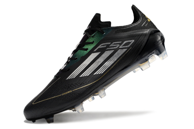 Adidas F50 Adizero FG Low-Tops Soccer Cleats - Black/Gold/Silver