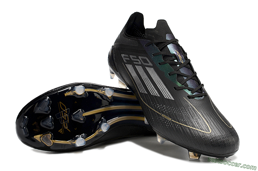 Adidas F50 Adizero FG Low-Tops Soccer Cleats - Black/Gold/Silver 2