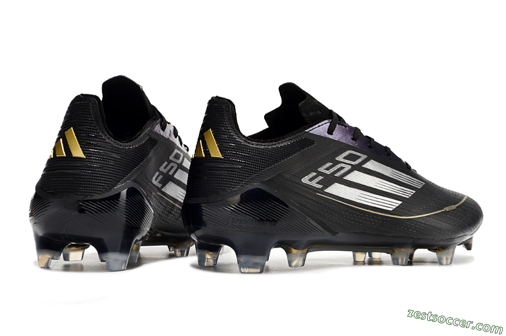 Adidas F50 Adizero FG Low-Tops Soccer Cleats - Black/Gold/Silver 5