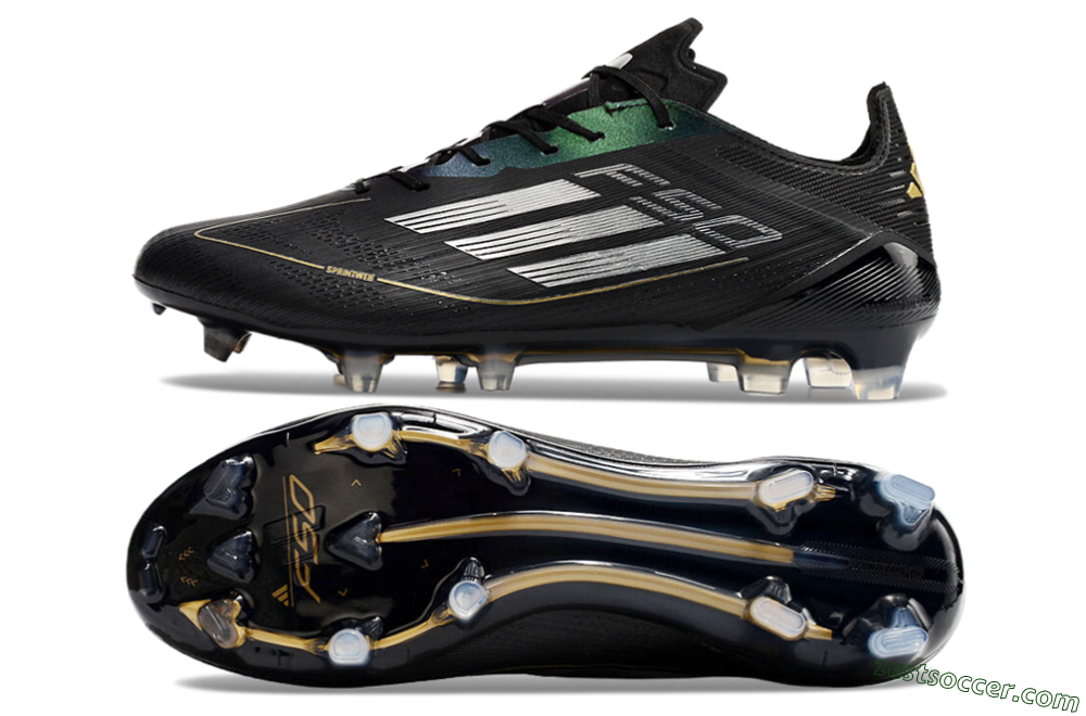 Adidas F50 Adizero FG Low-Tops Soccer Cleats - Black/Gold/Silver 1