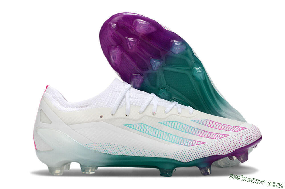 Adidas X23 crazyfast.1 Messi FG Low-Tops Soccer Cleats - White/Pink/Green 0
