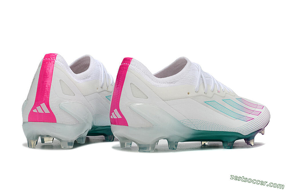 Adidas X23 crazyfast.1 Messi FG Low-Tops Soccer Cleats - White/Pink/Green 6