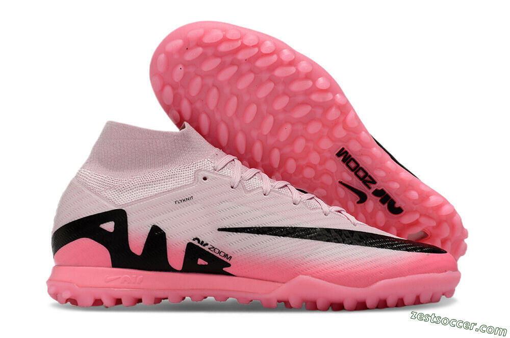 Nike Air Zoom Mercurial Superfly 9 Elite TF High-Tops Soccer Cleats - Pink/Pink/Black 0