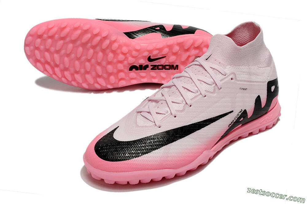 Nike Air Zoom Mercurial Superfly 9 Elite TF High-Tops Soccer Cleats - Pink/Pink/Black 3