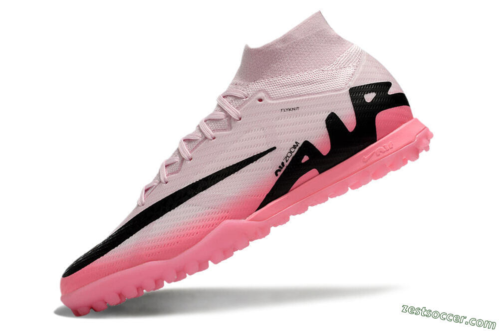 Nike Air Zoom Mercurial Superfly 9 Elite TF High-Tops Soccer Cleats - Pink/Pink/Black 5