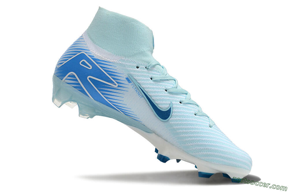 Nike Air Zoom Mercurial Superfly 10 Elite FG High-Tops Soccer Cleats - Jade/White/Blue 4