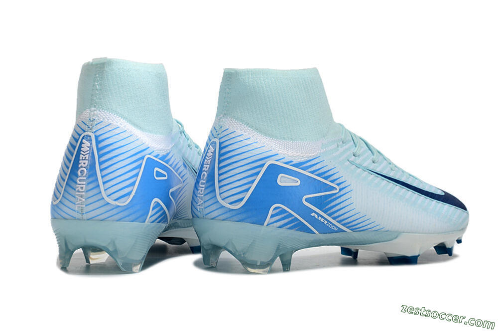 Nike Air Zoom Mercurial Superfly 10 Elite FG High-Tops Soccer Cleats - Jade/White/Blue 6