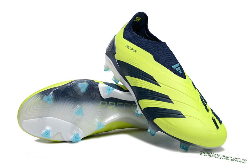 Adidas Predator Accuracy+ FG Low-Tops Soccer Cleats - Yellow/Blue/White 3