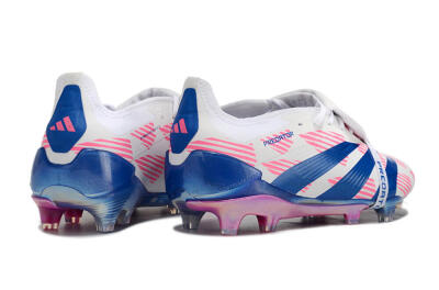 Adidas Predator Elite Foldover Tongue FG Low-Tops Soccer Cleats - White/Pink/Blue
