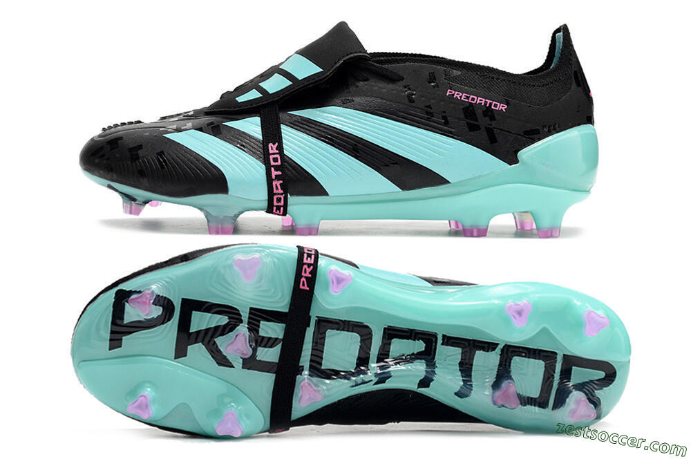 Adidas Predator Elite Foldover Tongue FG Low-Tops Soccer Cleats - Black/Jade/Purple 1