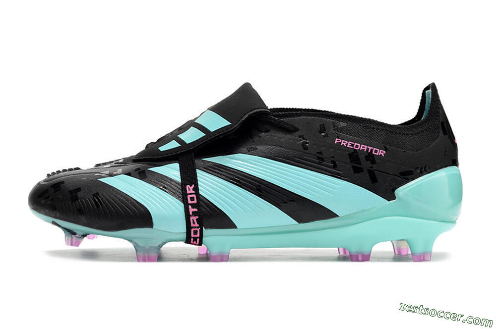 Adidas Predator Elite Foldover Tongue FG Low-Tops Soccer Cleats - Black/Jade/Purple 2