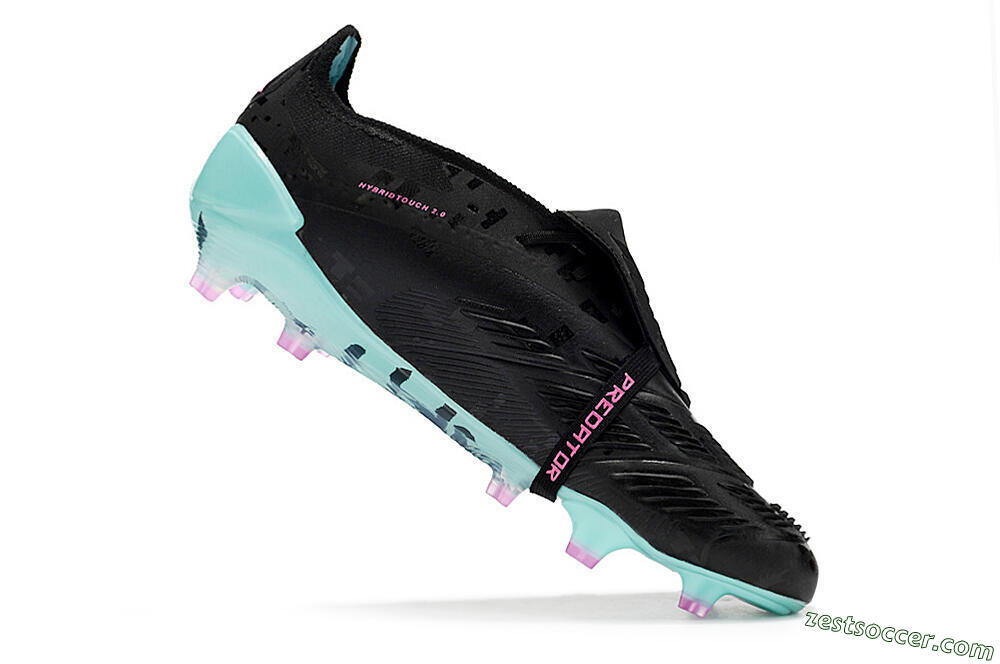 Adidas Predator Elite Foldover Tongue FG Low-Tops Soccer Cleats - Black/Jade/Purple 4