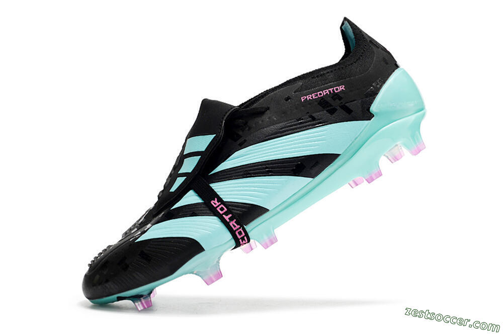 Adidas Predator Elite Foldover Tongue FG Low-Tops Soccer Cleats - Black/Jade/Purple 5