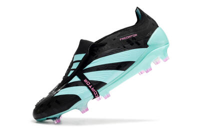 Adidas Predator Elite Foldover Tongue FG Low-Tops Soccer Cleats - Black/Jade/Purple