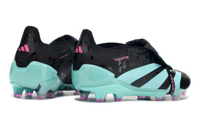 Adidas Predator Elite Foldover Tongue FG Low-Tops Soccer Cleats - Black/Jade/Purple