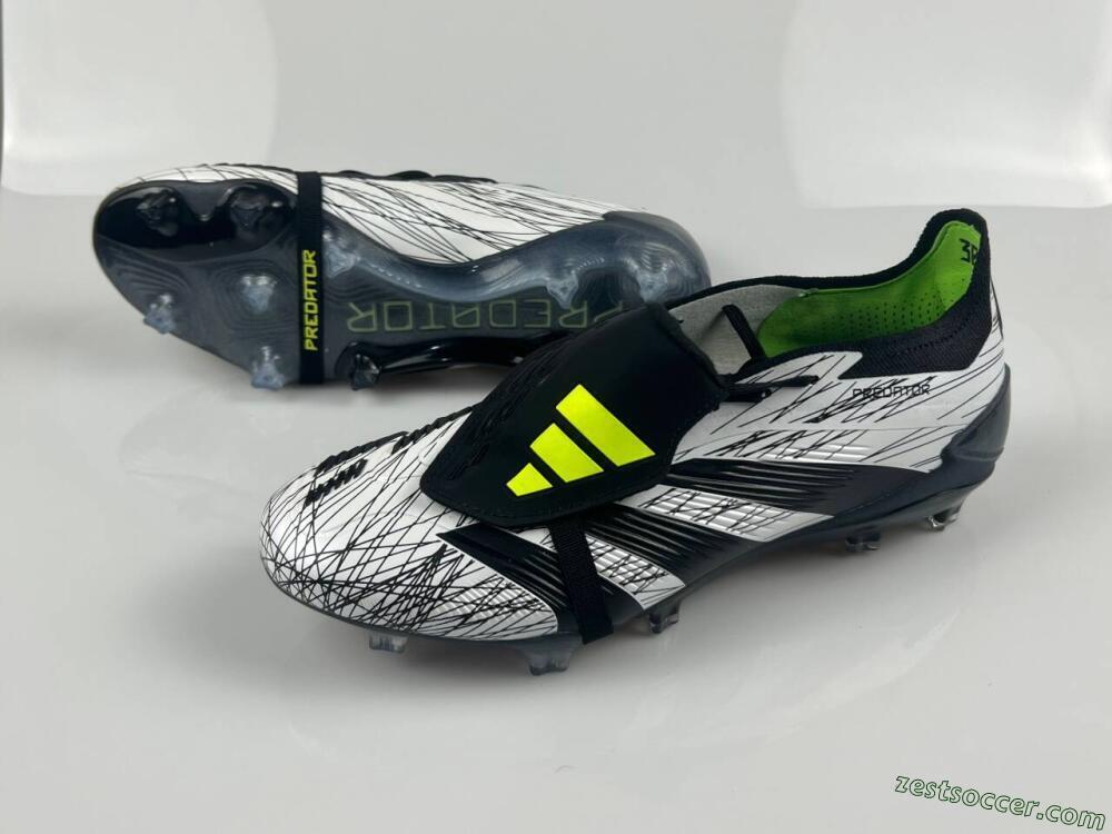 Adidas Predator Elite Foldover Tongue FG Low-Tops Soccer Cleats - White/Black/Yellow