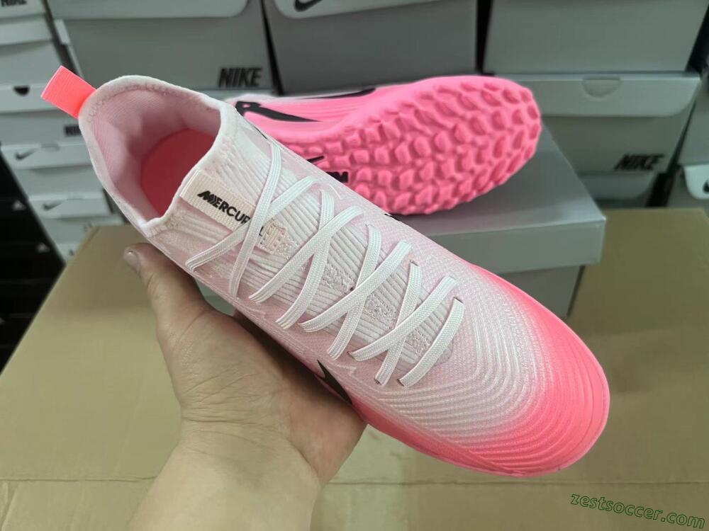 Nike Air Zoom Mercurial Vapor 15 Pro TF Low-Tops Soccer Shoes - Pink/Black