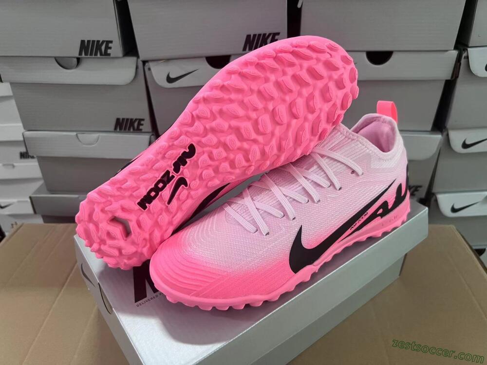 Nike Air Zoom Mercurial Vapor 15 Pro TF Low-Tops Soccer Shoes - Pink/Black