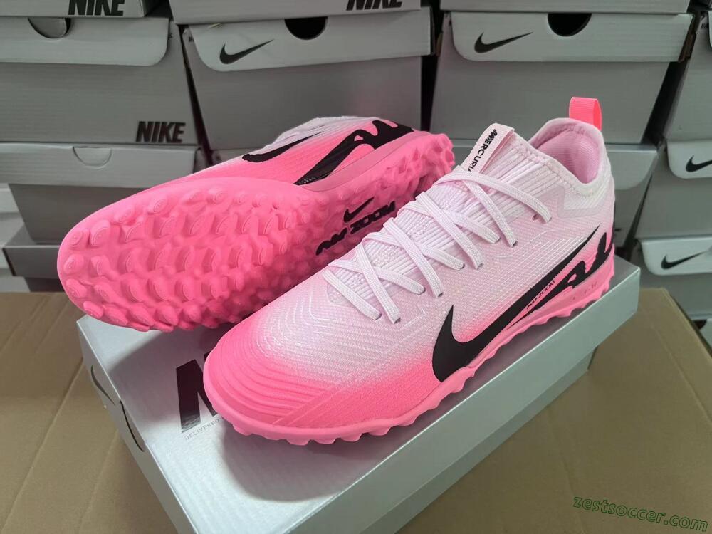 Nike Air Zoom Mercurial Vapor 15 Pro TF Low-Tops Soccer Shoes - Pink/Black