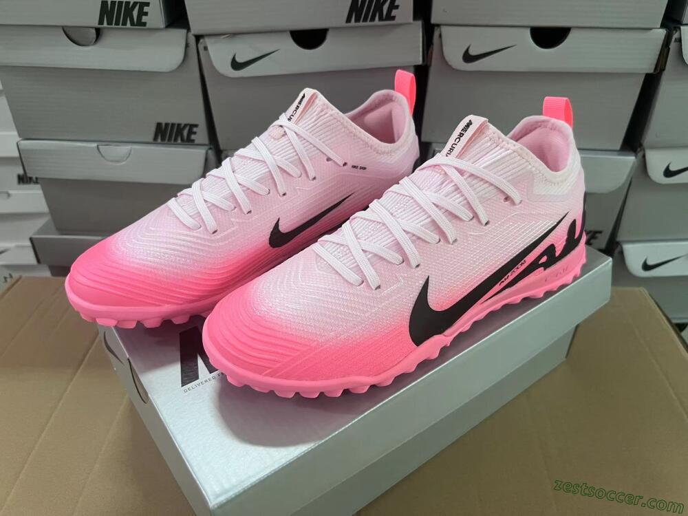 Nike Air Zoom Mercurial Vapor 15 Pro TF Low-Tops Soccer Shoes - Pink/Black