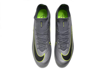 Nike Air Zoom Mercurial Superfly 9 Elite FG High-Tops Soccer Cleats - Silver/Grey/Green