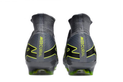 Nike Air Zoom Mercurial Superfly 9 Elite FG High-Tops Soccer Cleats - Silver/Grey/Green