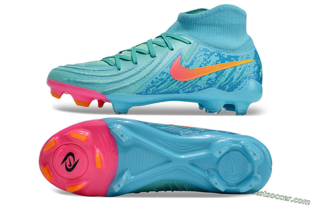 Nike Phantom Luna Elite FG High-Tops Soccer Cleats - Jade/Blue/Orange 1