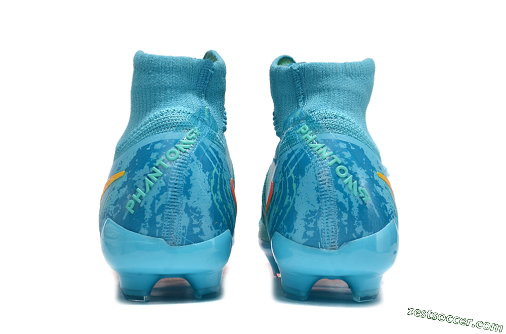 Nike Phantom Luna Elite FG High-Tops Soccer Cleats - Jade/Blue/Orange 5