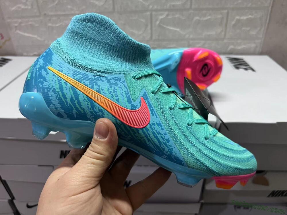 Nike Phantom Luna Elite FG High-Tops Soccer Cleats - Jade/Blue/Orange
