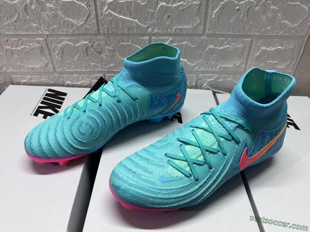 Nike Phantom Luna Elite FG High-Tops Soccer Cleats - Jade/Blue/Orange